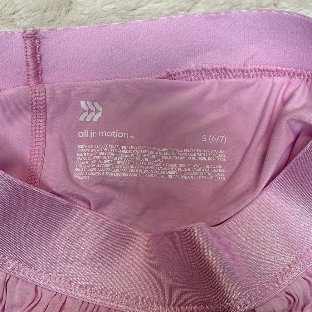 all in motion: Girls' Pink Pleated Active Skort, Size S (6/7) - Picture 2 of 6